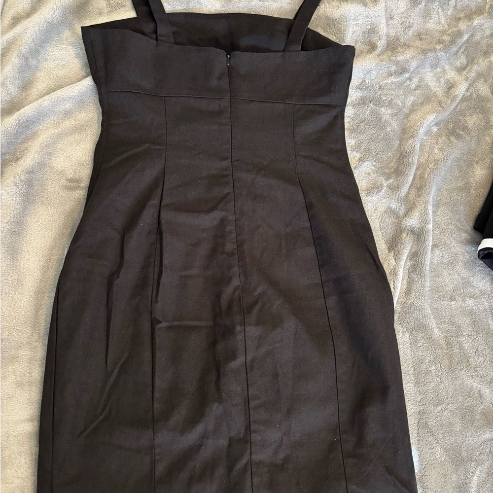Finders Keepers Black Mini Dress with Gold Buttons - Picture 2 of 3